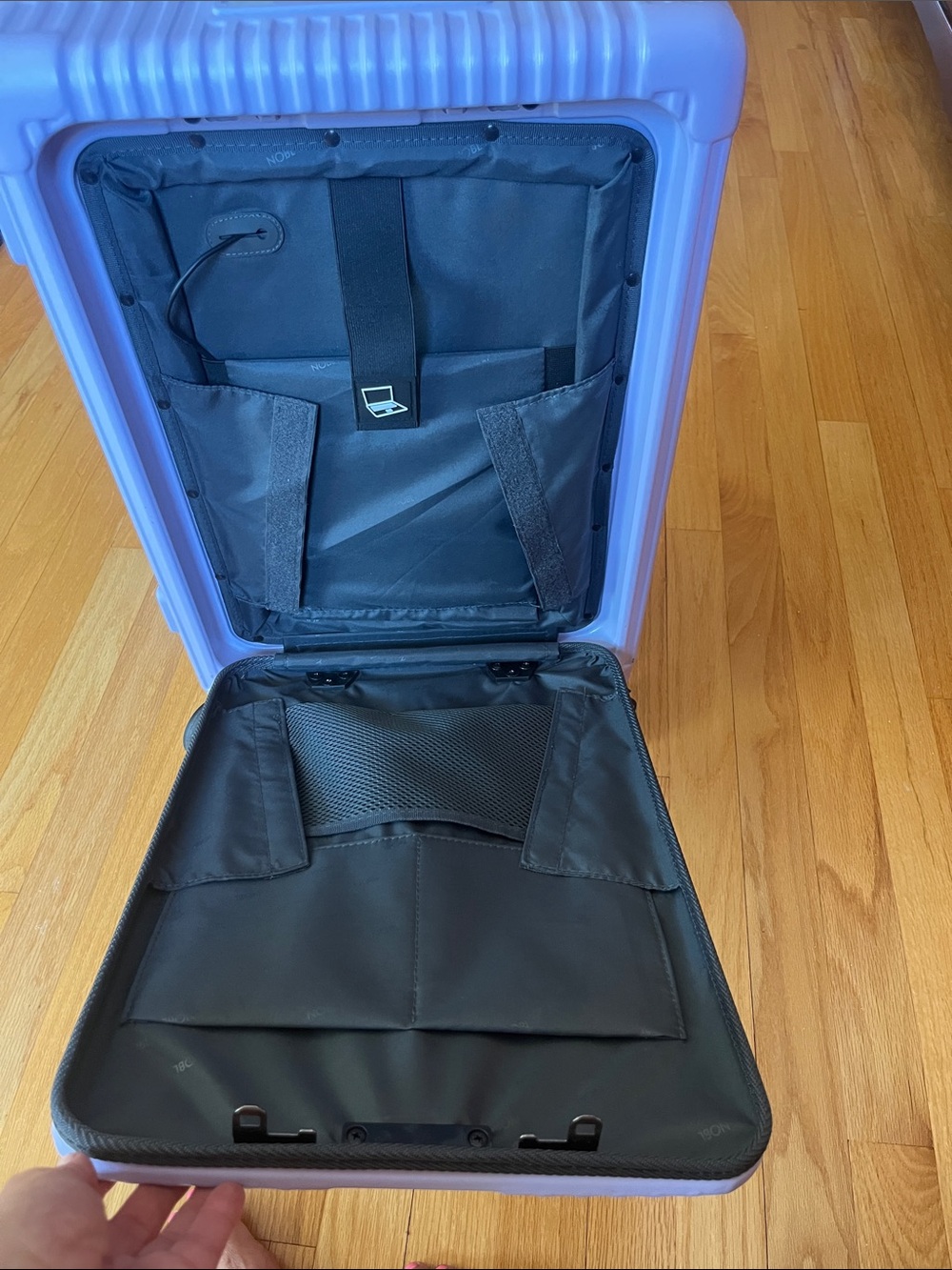 Light Purple Hard-Shell Spinner Carry-On - Nobl - cup holder. Laptop case.knobs - Picture 8 of 8